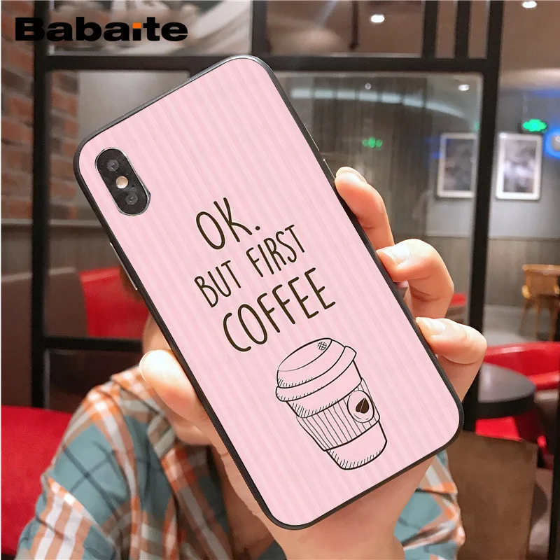 Чехол для iphone 11pro max Ok But First Coffee Book Мягкий силиконовый чехол телефона 8 7 6 6S Plus 5 5S SE XR