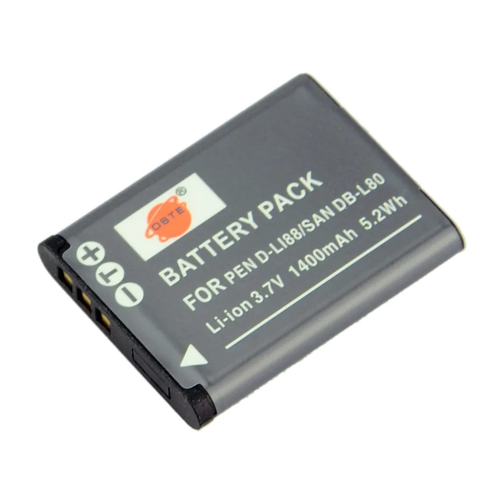 DSTE D-LI88/DB-L80 аккумуляторная батарея для Pentax Optio H90 P70 W90 WS80 камера