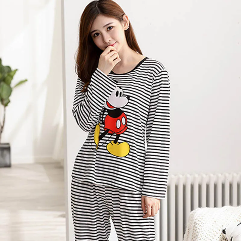 Женская пижама FL069C Kawaii с животным принтом пижамный комплект для женщин Mujer Pigiama