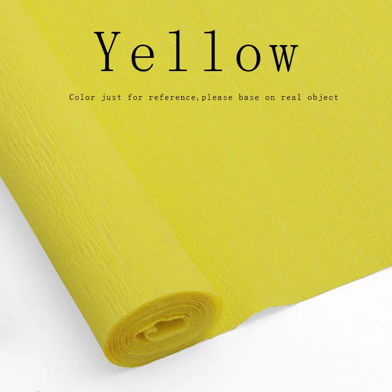 Yellow Color 50 см* 250 см Дети DIY морщин бумага оберточная бумага украшения оригами цветок Скрапбукинг креп бумага - Цвет: Yellow Color