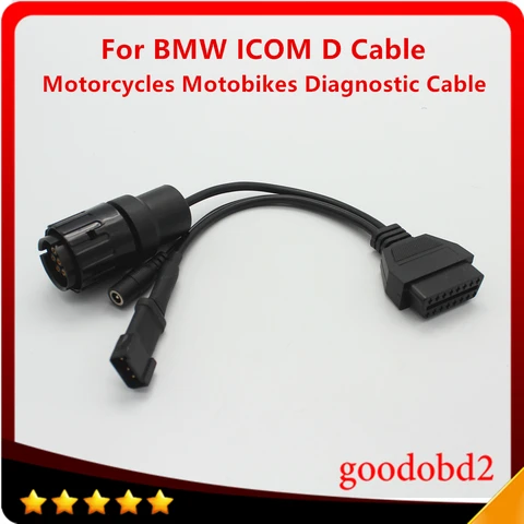 Для BMW ICOM D кабель ICOM-D мотоциклы диагностический кабель для BMW 10-контактный адаптер к OBD2 16-контактный соединительный кабель