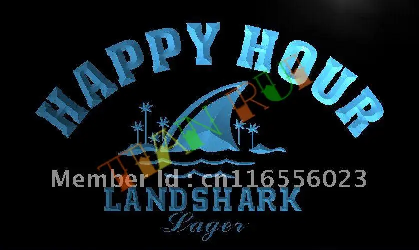 

LA658- Landshark Lager Beer Happy Hour Bar LED Neon Light Sign