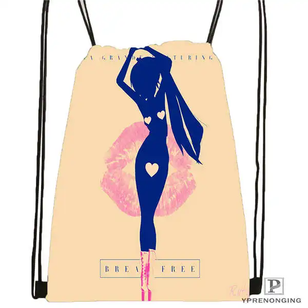 Drawstring Backpack На заказ Ariana Grande(4) походная сумка на шнурке милый рюкзак для детей(черная спинка) 31x40 см# 180612-03-Ariana Grande - Цвет: Drawstring Backpack