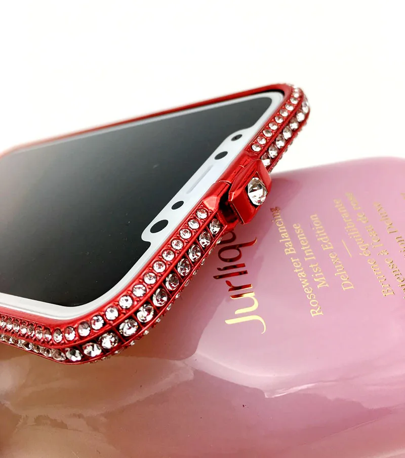 Alabasta Алюминиевый металлический бампер для iphone XS шикарные бриллиантовые стразы