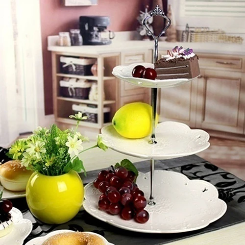 Hot 3 Tier Hardware Crown Cake Plate Stand Handle Fitting Wedding Party Table Decor | Дом и сад