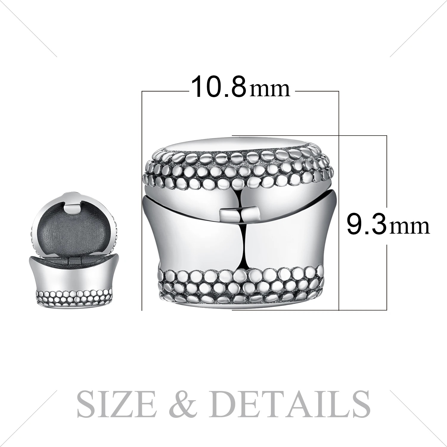 JewelryPalace Винтаж 925 пробы серебро открываемые шкатулка из бисера Шарм Fit Браслеты