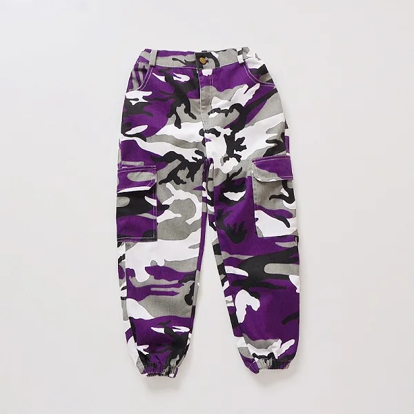 PANTS Детский костюм для джазовых танцев, фиолетовый танцевальный топ для девочек, камуфляжные штаны, одежда для выступлений в стиле хип-хоп, одежда для занятий уличными танцами DC1430 - Цвет: PANTS