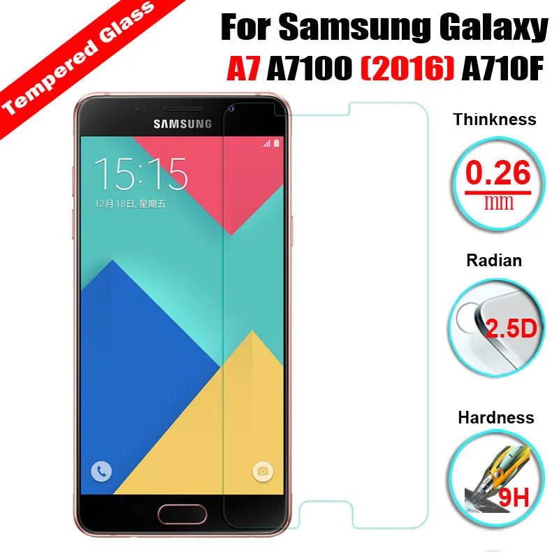 2.5D 9H Закаленное стекло протектор экрана для Samsung Galaxy A7 A7100 2016 A710F ультра тонкая
