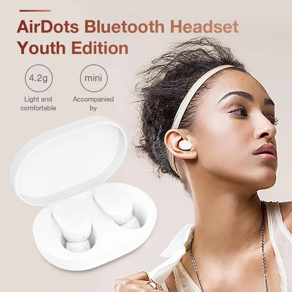 Универсальные bluetooth-наушники для Xiaomi Airdots Youth Version, Спортивная портативная гарнитура для AirDots Youth, белая гарнитура