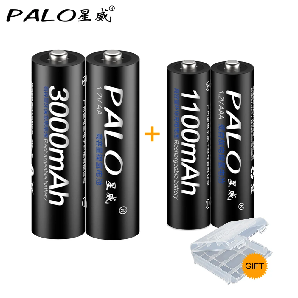 PALO интеллектуальное ЖК-зарядное устройство USB для никель-кадмиевых никель-металл-гидридных аккумуляторов AA AAA+ 2 батарейки AA+ 2 батарейки AAA
