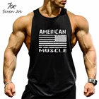Семь Джо брендовая одежда Бодибилдинг Фитнес Для мужчин тренировки верхней части бака Американский масл-жилет Стрингер Спортивная