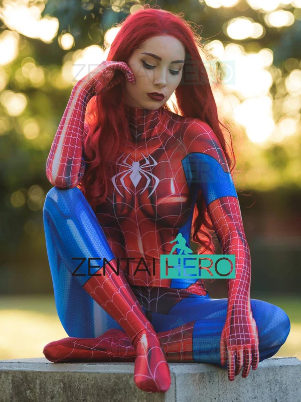 Бесплатная доставка классический костюм Mary Jane Spidergirl для костюмированной