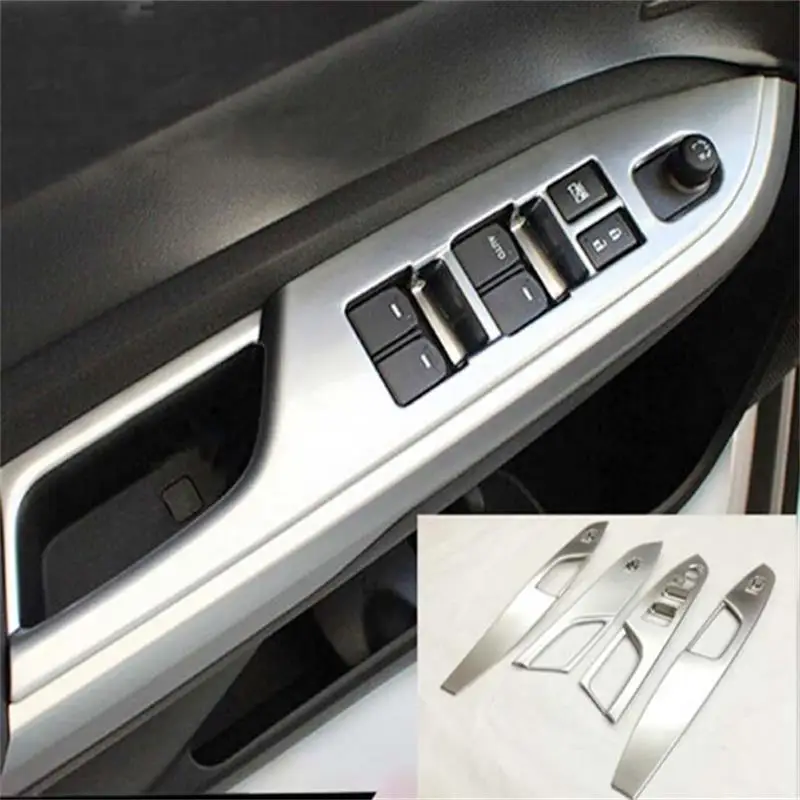 

Abaiwai ABS хром LHD Автомобильная интерьерная дверь окно стекло переключатель панель крышки отделка для suzuki Vitara 2015 2016 2017 автостайлинг 4 шт.