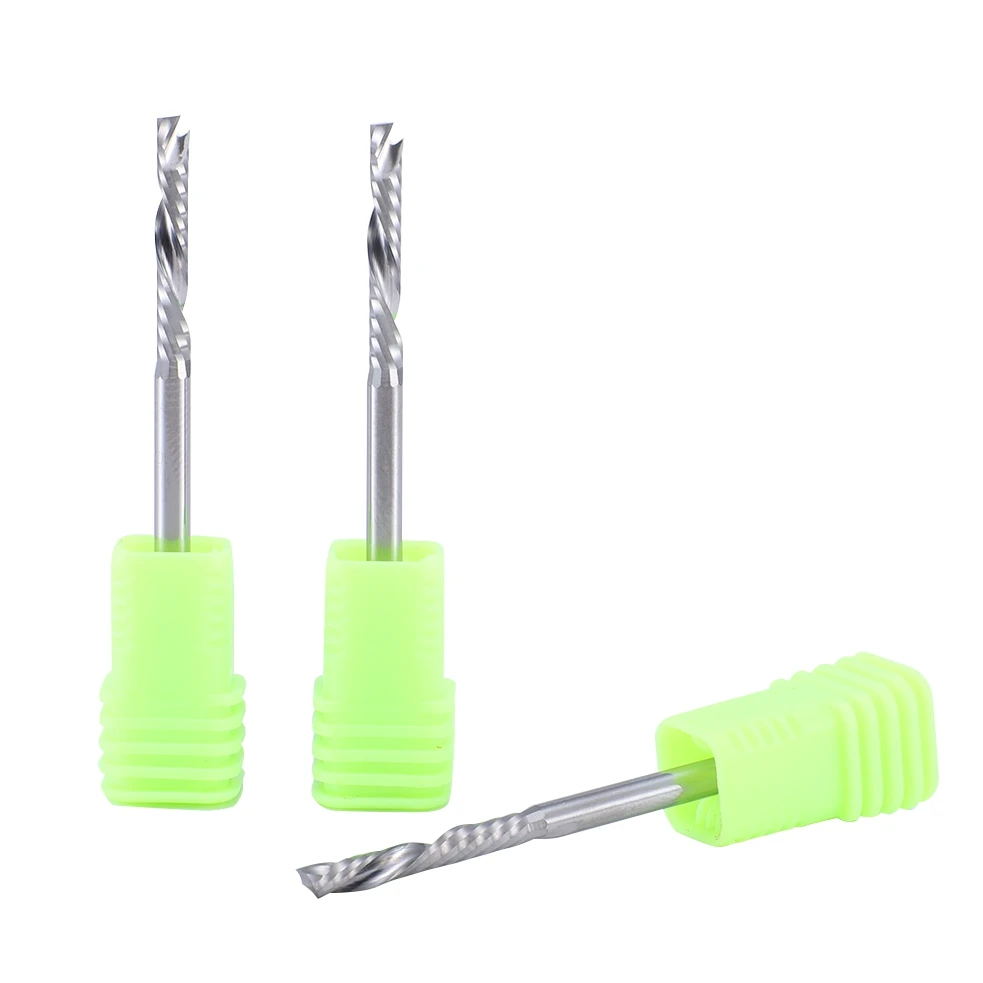 

5Pcs 3.175X22mm 3A Class UP &DOWN Cut single one 1 Flute Spiral Carbide Mill Tool Cutters for CNC Router