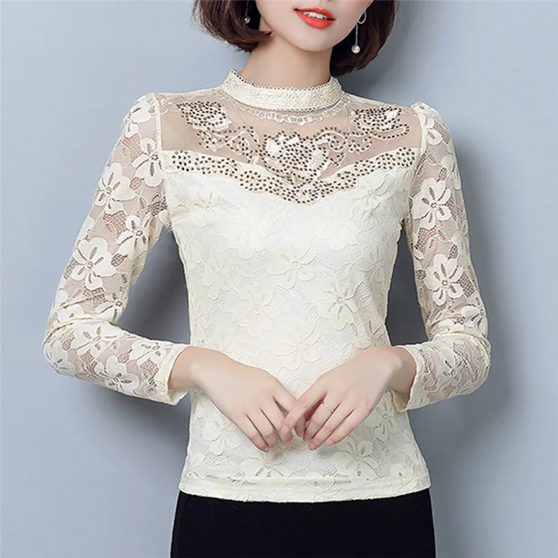 2019 Для женщин Летняя одежда Шифоновая блузка женские корейские кружевные