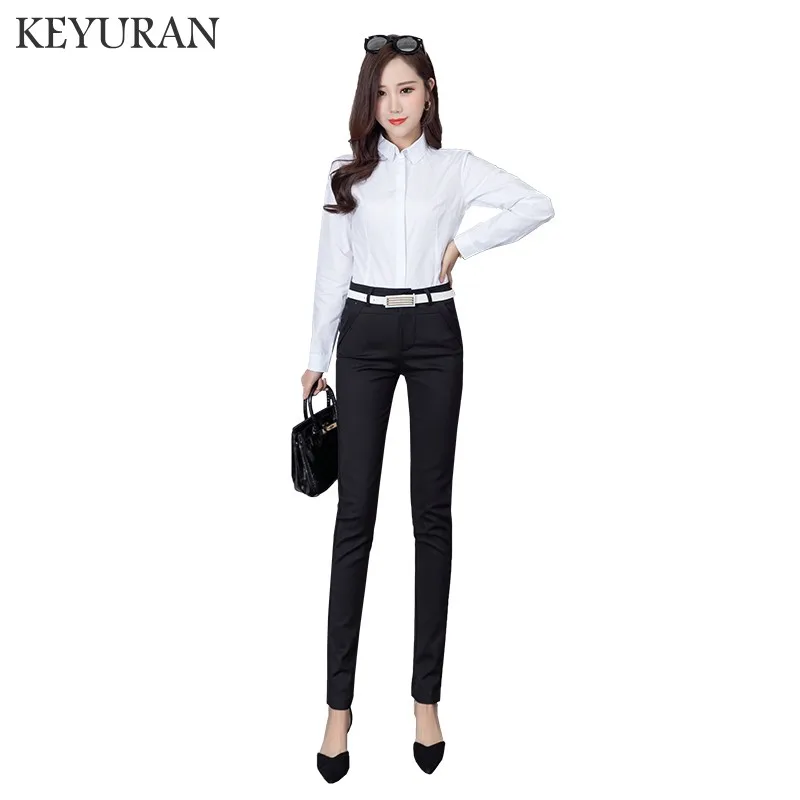 Брюки размера плюс женские брюки весна-лето 2019 повседневные OL высокая талия