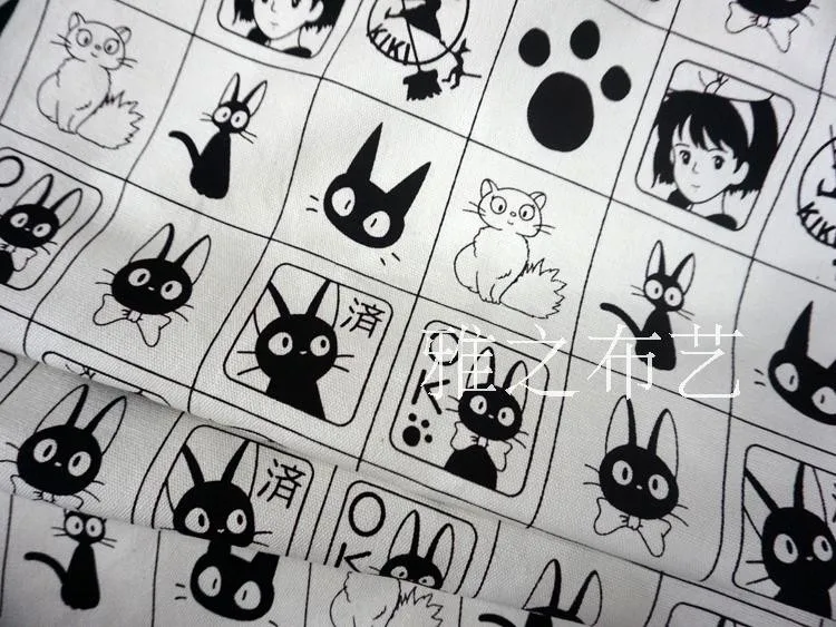 Японский мультфильм Kiki услуги доставки холст ткань Япония мультфильм EARTHMAGIC хлопок ткань для ткани детская сумка DIY ручной работы