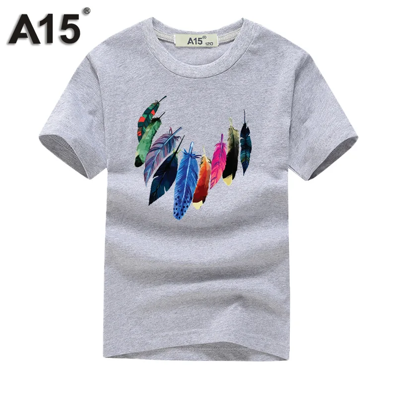 T0070Gray Футболка для мальчиков, лето, Детская футболка с длинными рукавами и 3D принтом для девочек, футболки, хлопковые футболки на лето, подростковые футболки для 6, 8, 10, 12 лет, A15 - Цвет: T0070Gray