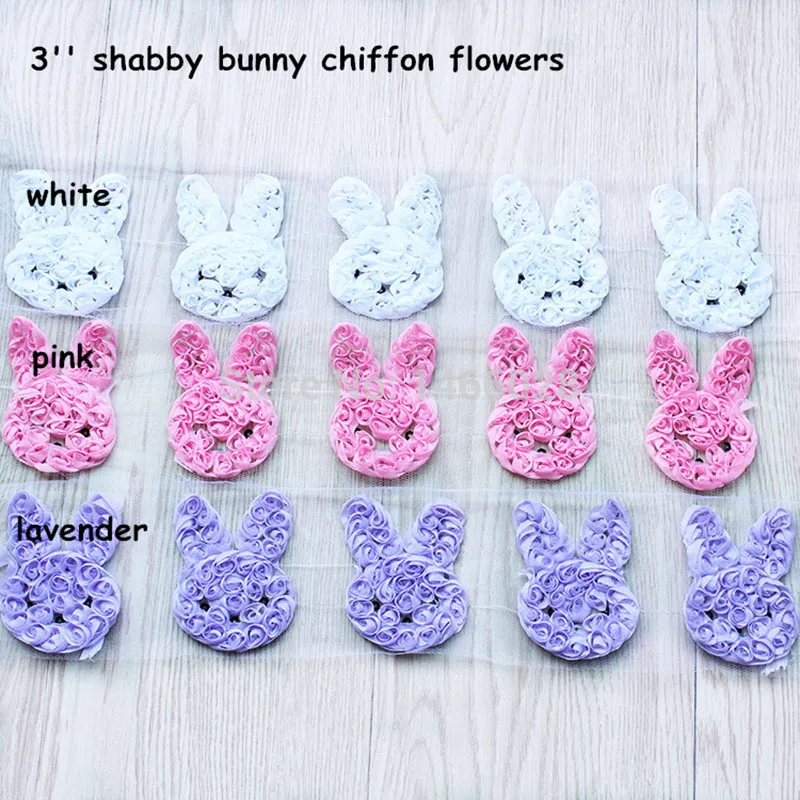 

120 pcs/lot , 3'' headband shabby chiffon bunny flowers ,headband bunny chiffon flowers hair accessories , fashion accessories