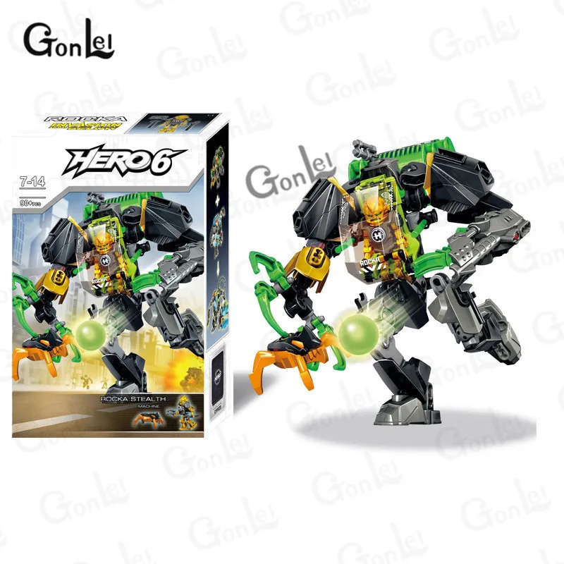 Hero Factory 6 0 солдат ROCKA STEALTH STOTMER FREEZE FURNO JET MACHINE FLYER BEAST Model Blocks совместим с заводскими