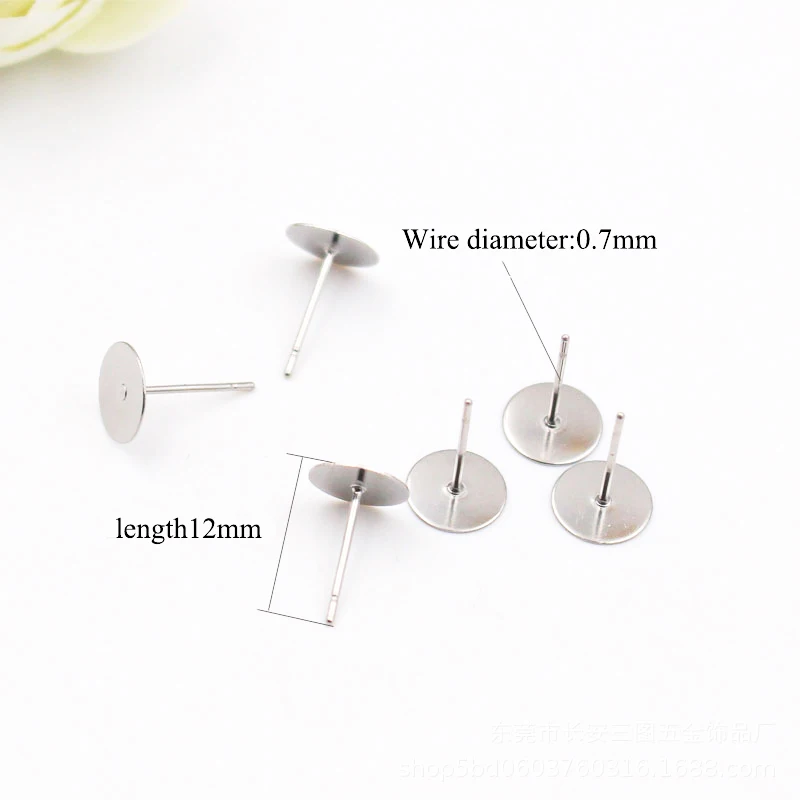 Основа для сережек с кабошоном из нержавеющей стали пустая основа