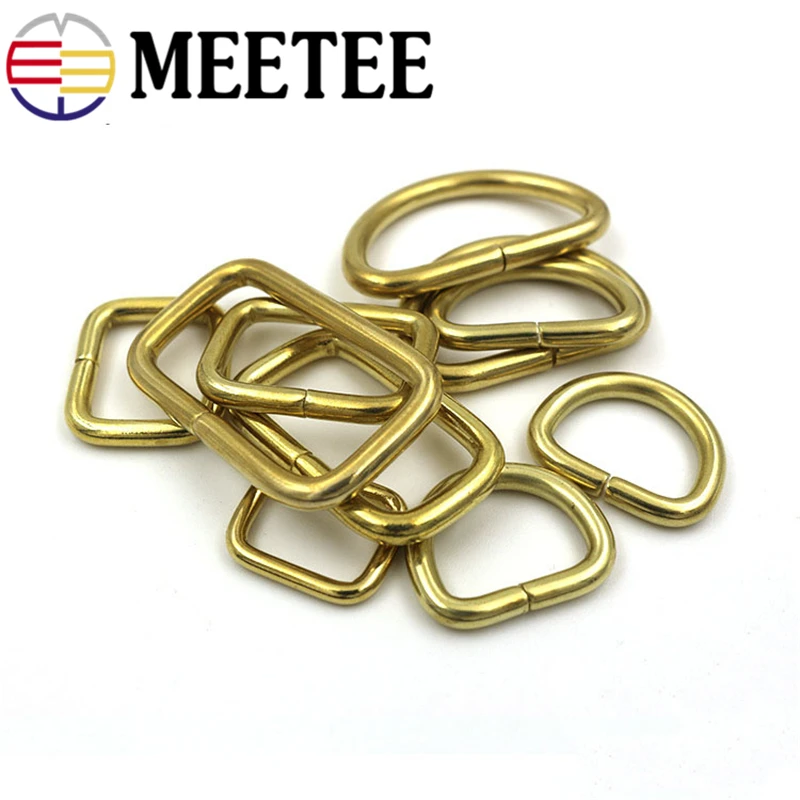 Металлические прямоугольные D образные кольца Meetee из чистой меди регулируемые