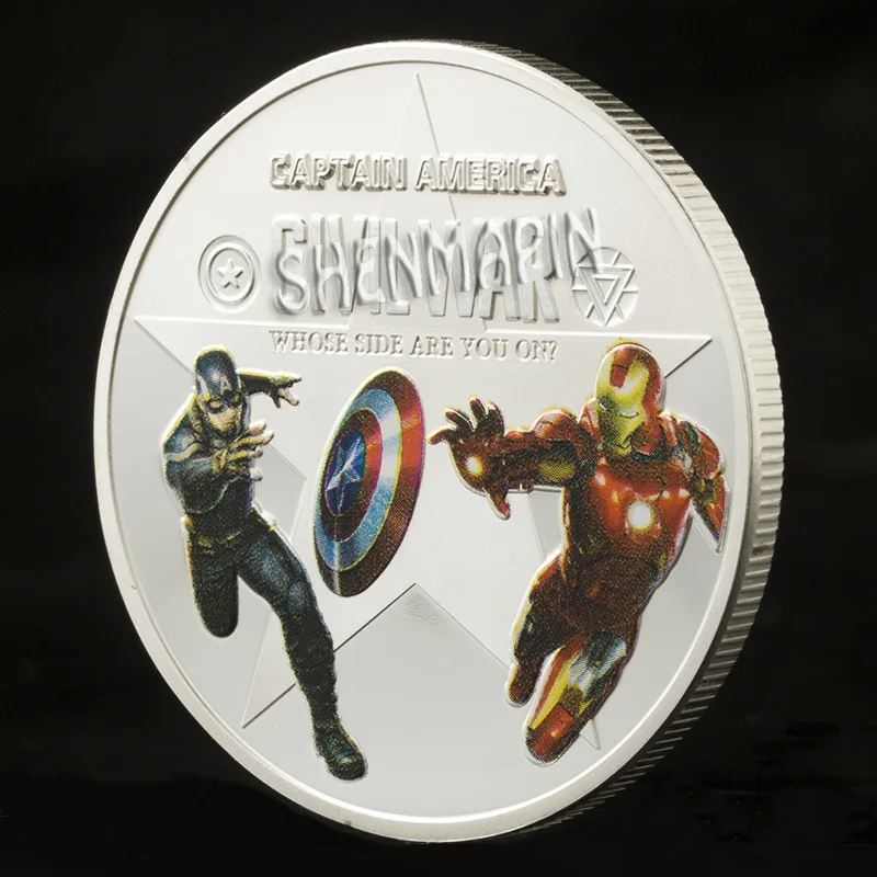 Мстители памятная монета Капитан Америка Железный человек Тор Халк Civil War наградная монета фантастика фильм искусственные монеты