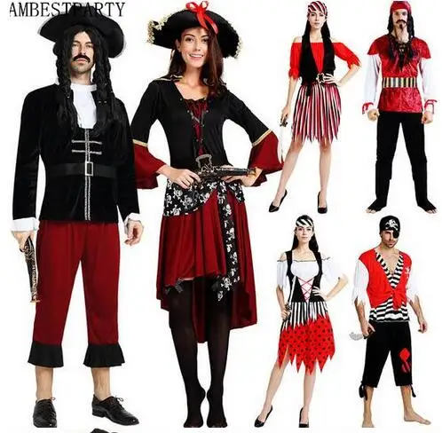 Хэллоуин взрослые дети пиратские костюмы Аниме Костюм Пират Карибского моря