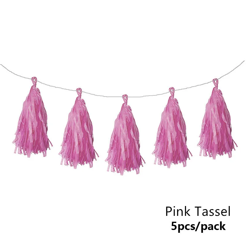 5pcs Pink tassel Baby Shower украшения это мальчик девочка баннер Пол свидетельствуют о Oh Baby шар День рождения украшения детских товаров - Цвет: 5pcs Pink tassel