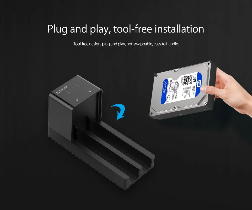 ORICO 2,5 3,5 ''USB 3,0 на SATA адаптер HDD корпус с клон двойной док-станции корпус для жесткого диска коробка поддержка 10 ТБ