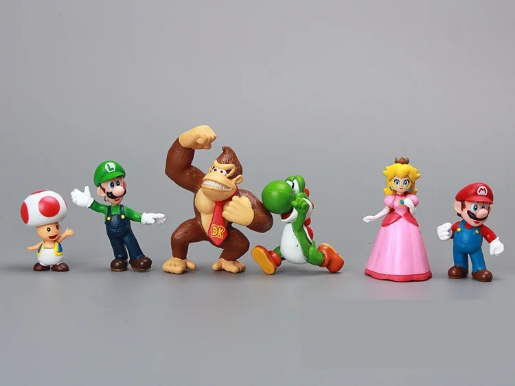 Super Mario Bros juguetes modelo 18 unids/Набор 3-7 cm1 Unidades caliente juego Super Mario Bros figura modelo juguete Super Mari