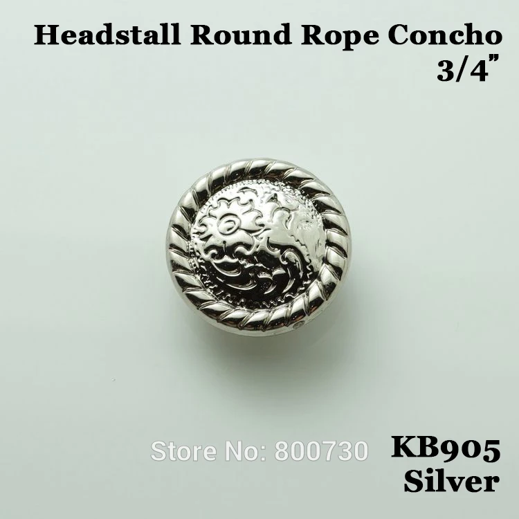 Silver KB905) 10 шт. 3/4 ''(2,0 см) в западном стиле Недоуздка с круглым сечением для кроссовок кожаное Кончо - Цвет: Silver