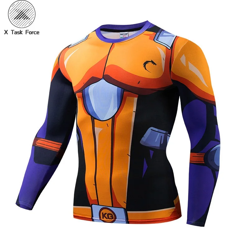 Мужская футболка с длинным рукавом и принтом Жемчуг дракона vegeta Super Saiyan короткие