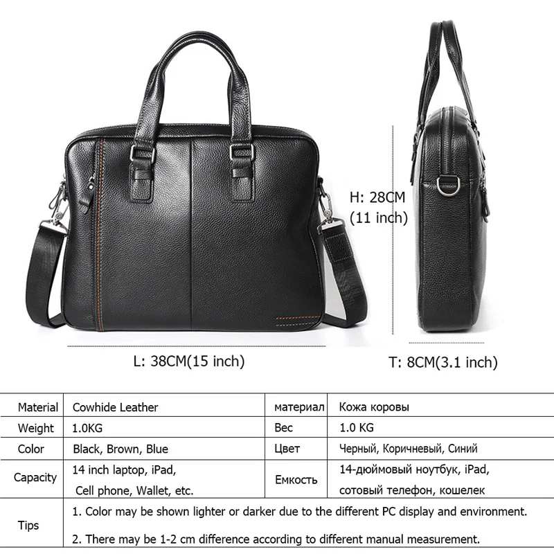 Сумка-мессенджер DISNOCI мужская из натуральной кожи брендовый портфель для