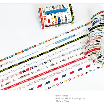 10 рулонов/Лот) Винтаж красочная лента washi для художественного оформления ногтей, ручная работа для Скрапбукинг малярный скотч кавайная клейкая лента канцелярских принадлежностей - Цвет: I