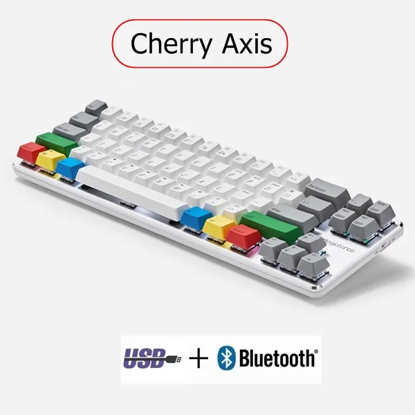 Розовый Magicforce Smart 2 Bluetooth 4,0 Беспроводная/USB Проводная Двухрежимная 68 клавишная механическая клавиатура PBT Keycap подключение нескольких устройств - Цвет: Розовый
