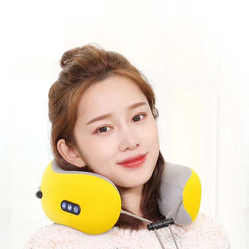Массажер для шеи U образный с зарядкой Вибрирующая Массажная подушка лечение