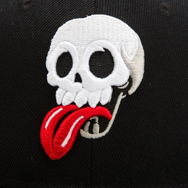 Aolamegs Кепка в стиле хип-хоп с вышивкой черепа, плоская кепка s Snapback, хлопковая Модная Повседневная Уличная летняя Высококачественная брендовая уличная одежда