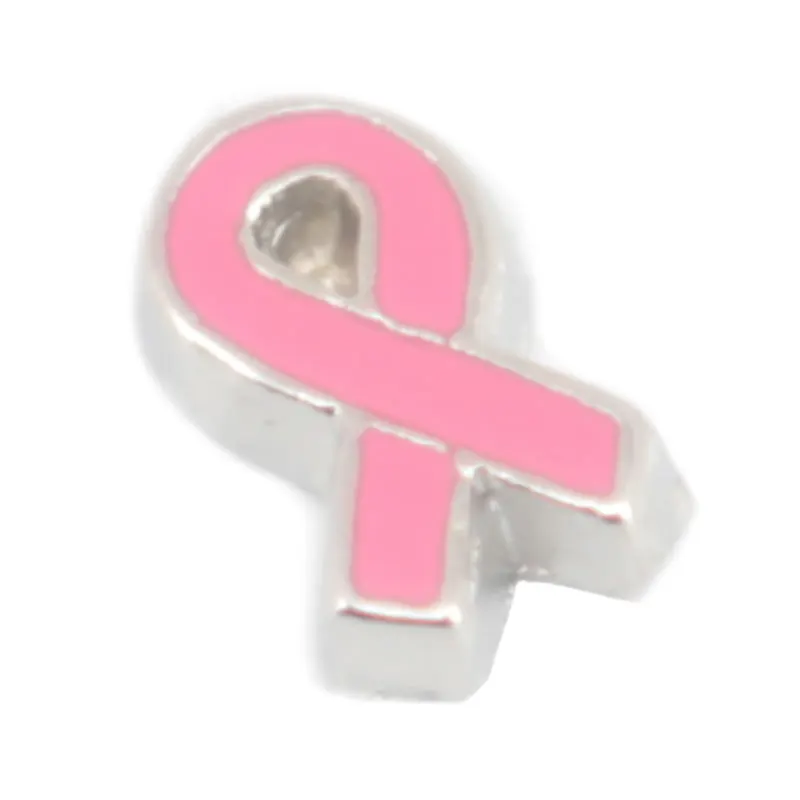 10 шт. Pink Ribbon плавающие брелоки для живущих стеклянными медальоны H 14. смешанная