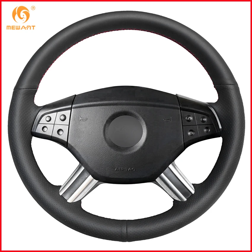 MEWANT черная крышка рулевого колеса из натуральной кожи для Mercedes Benz M Class ML350 ML500 2005