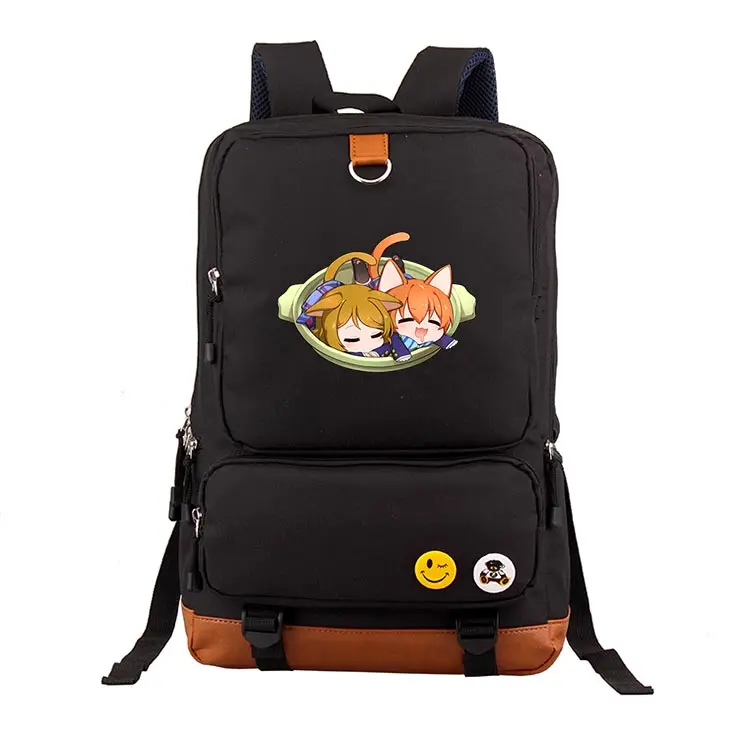 Аниме Любовь жить Обувь для девочек мультфильм Рюкзак Студенты Bagpack ноутбук Рюкзаки дети девушка большой Ёмкость портфель Школьные ранцы - Цвет: Black 5
