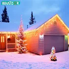 СВЕТОДИОДНЫЙ занавес рождественские гирлянды светильник s 4,6 м падения 0,3-0,5 m наружной отделки дома с сосулька светильник Свадебные вечерние гирлянды светильник s