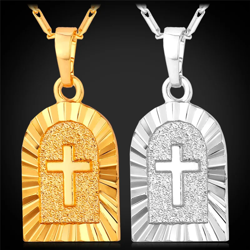 

Cross Pendant Necklace For Women Men Jewelry Gift Trendy Gold Color Necklace Party Christian Jewelry P1178