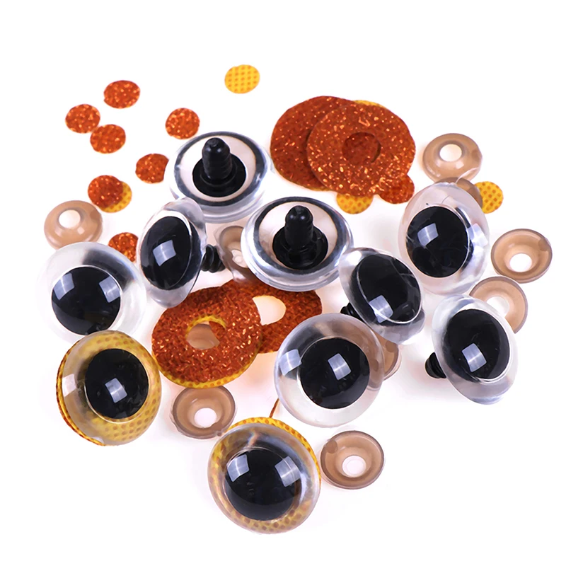 

10pcs Shinning Plastic Doll Eyes Craft Eyes with Washer DIY For Plush Bear Stuffed Toys Animal Puppet Dolls 16-24mm Mix Colors