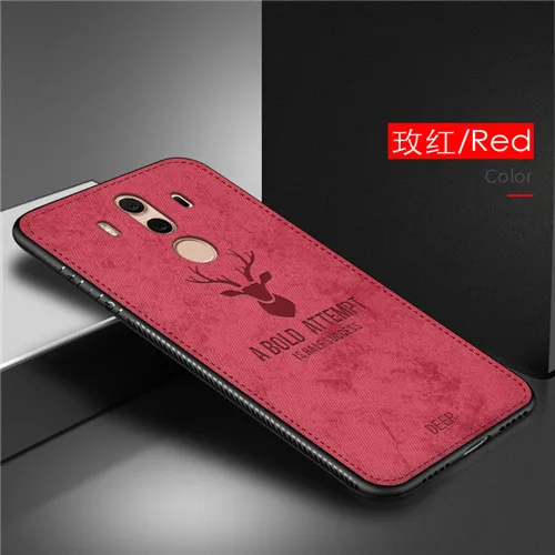 Для huawei mate 10 pro Чехол с тканевым узором mate 10 чехол на заднюю панель Силиконовый Мягкий противоударный чехол для бизнеса mate 10Pro мужской чехол - Color: Red