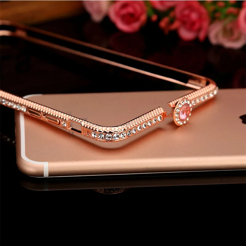 Alabasta Luxury Diamond Bumper For iPhone 6 6s 7 8 plus 8P Case Metal Rhinestone Bling Glitter Frame Back Cover Coque Capa |