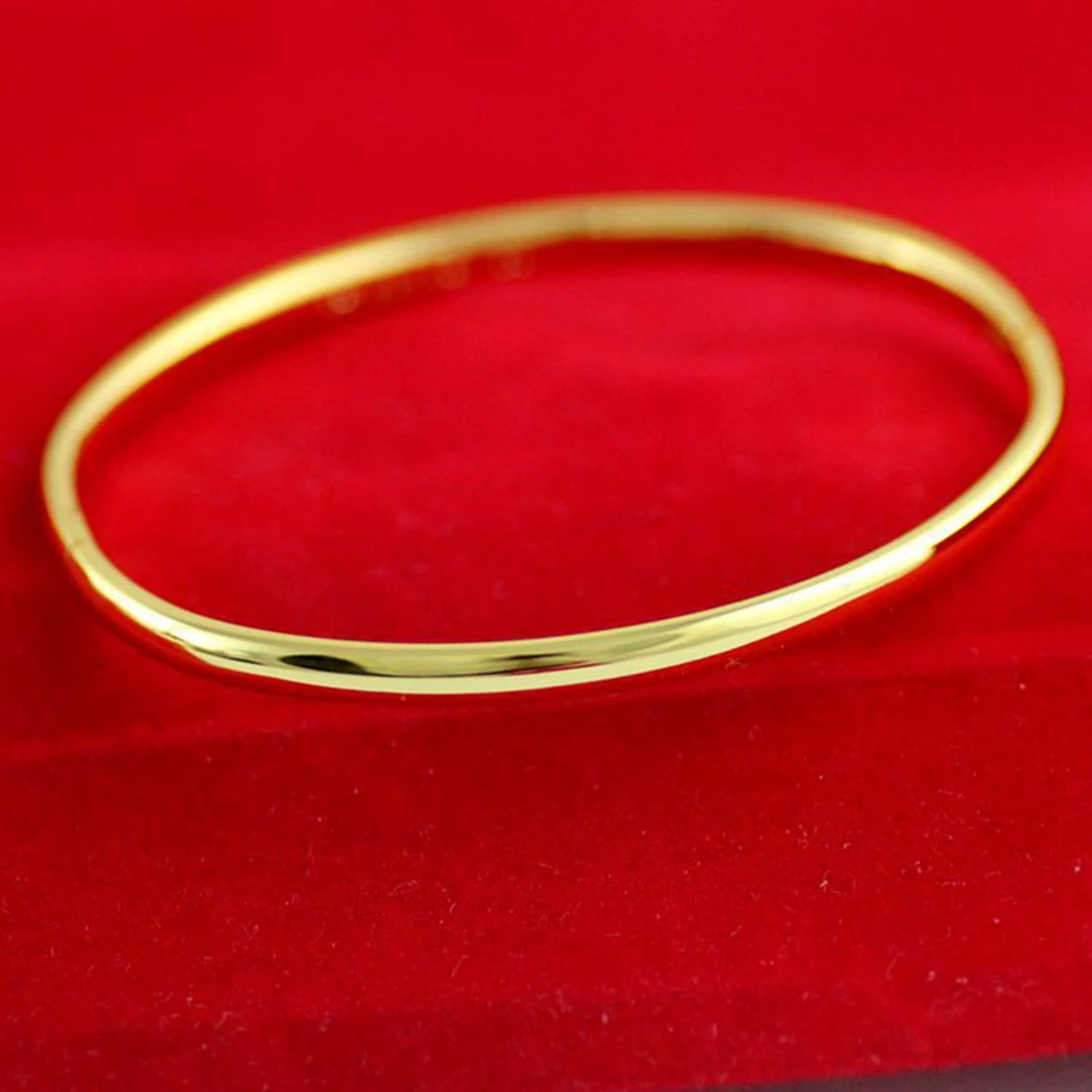 Oval Bangle  Yellow Gold Filled Womens Bangle Bracelet