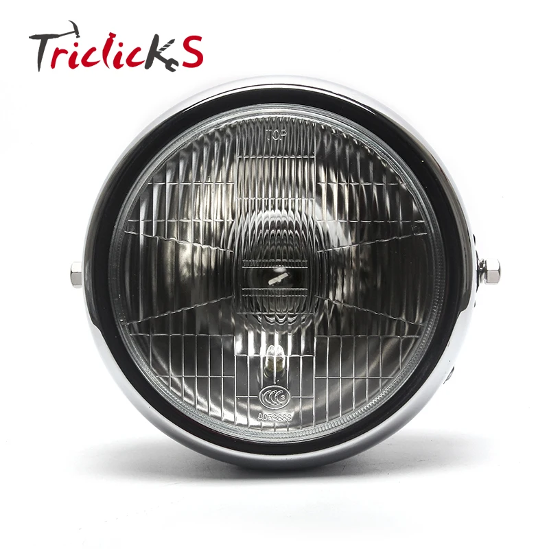 Triclicks 7 дюймов 60 Вт 3500 К Янтарный светодиодный фары Классический круглый мотоцикл фары DRL налобный фонарь для Yamaha YBR125 YBR 125 02-13