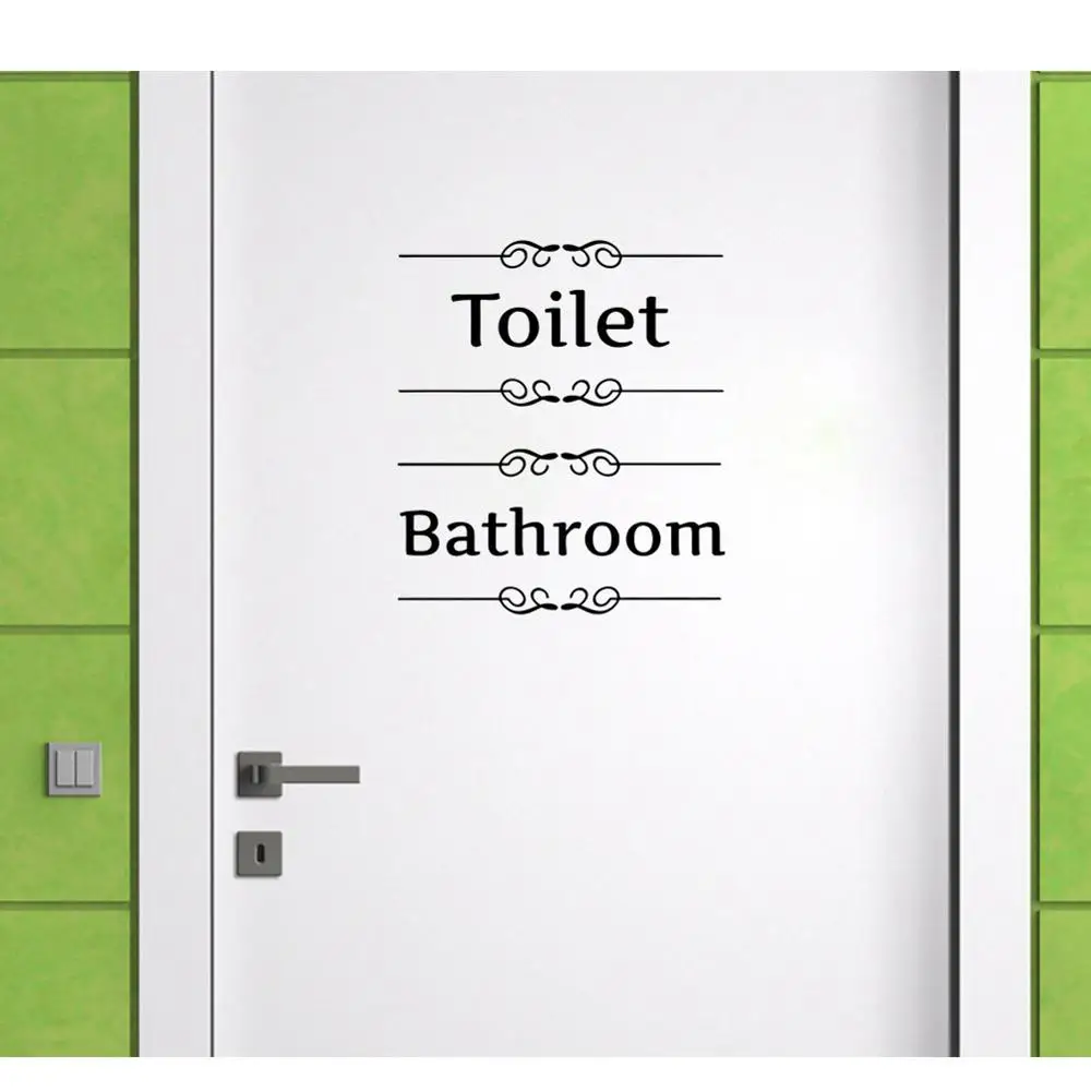 

Toilet Stickers Spanish Wall Stickers Bathroom Decor Sign Toilet Door Vinyl Decal Transfer Vintage Decoration Quote Wall Art