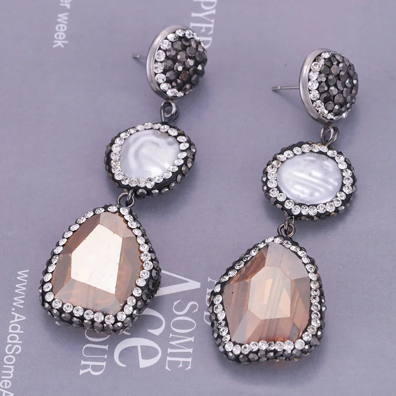 Sehuoran Oorbellen Aretes De Mujer ручной работы серьги капли с кристаллами для женщин Эффектные